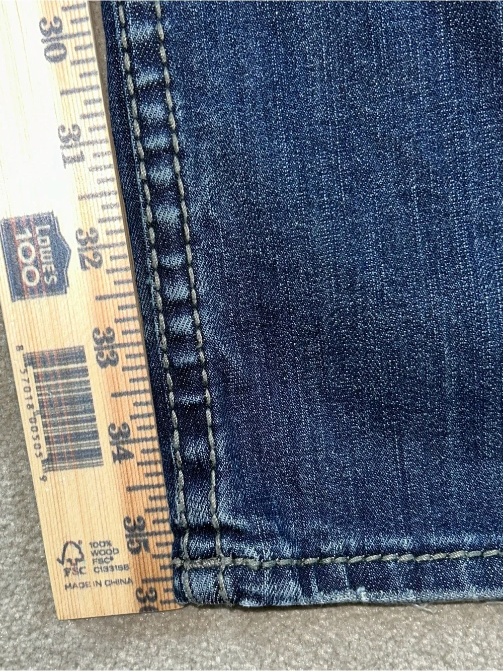 BKE Tyler Straight Stretch Jeans Mens 36XL Blue Distressed Denim Pants